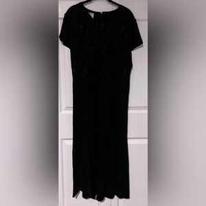 Women's Vintage Laura Ashley Black Floral Short Sleeved Dress